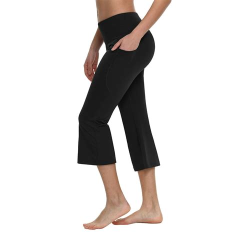 Baleaf Baleaf Women Yoga Capris Flared Pants With Side Pockets 21 Black S