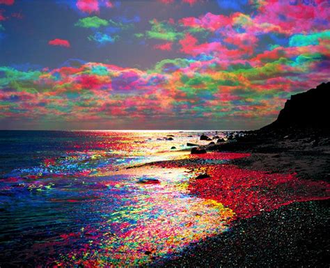 Along The Shore Beautiful Nature Psychedelic Art Picture