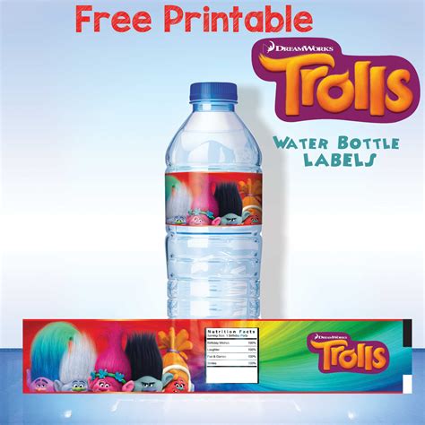 free printable trolls water bottle label drevio