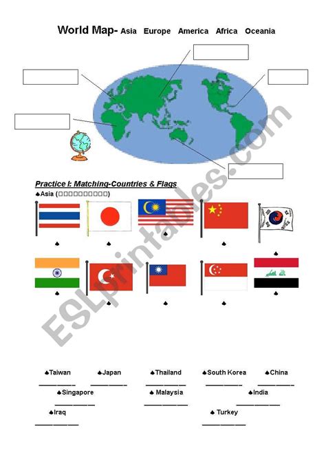 World Map Worksheet Answers