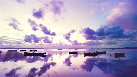 1920x1080 Purple Sunset In Ocean Laptop Full Hd 1080p Hd 4k Wallpapers