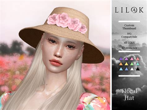 The Sims Resource Floral Hat
