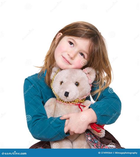 Boy Hugging A Teddy Bear Royalty Free Stock Photo