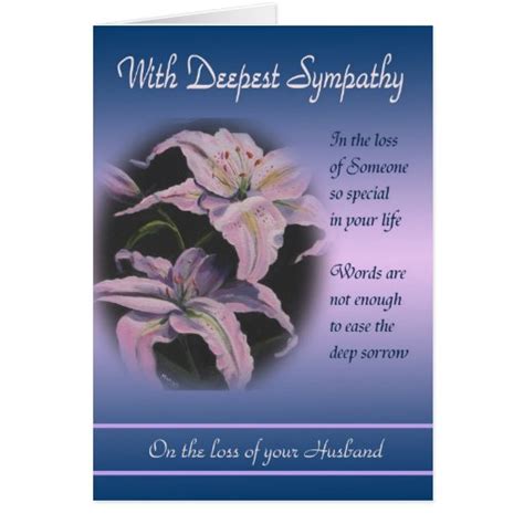 Loss Of Husband With Deepest Sympathy Greeting Cards Zazzle