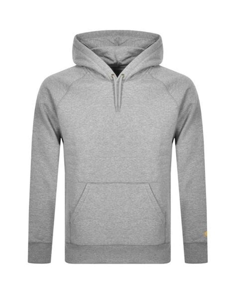 Carhartt Fleece Logo Hoodie In Grey Gray For Men Lyst