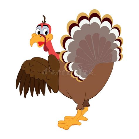 Funny Thanksgiving Turkey Bird Cartoon Character Illustration Stock