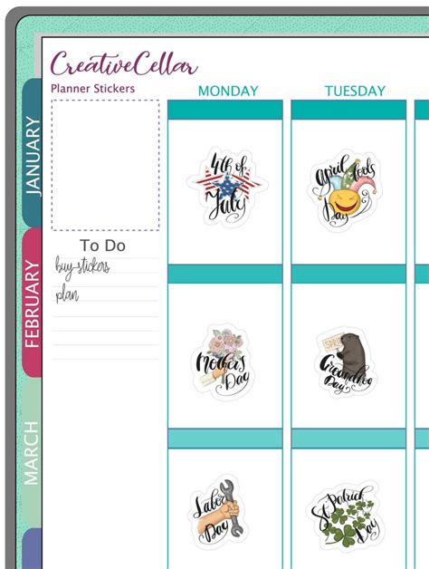 Ec 0005 Yearly Holidays Planner Stickers 35 Holiday Stickers Etsy