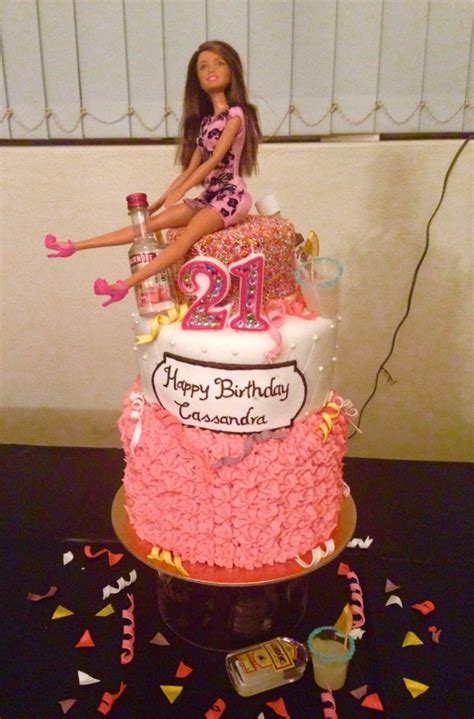 Drunken Barbie Cake 21st Birthday Cakes Barbie Birthday Cake 21st