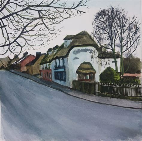 Irish Rural Landscape Original Painting Small Artwork Town Etsy