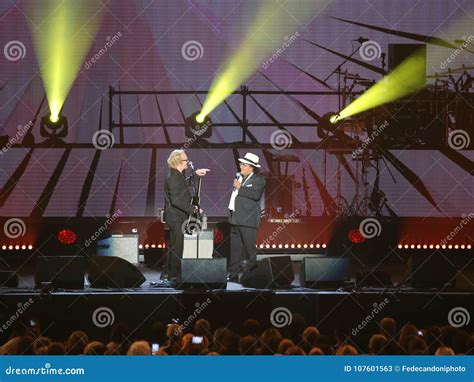 Verona, Italy - October 14, 2017: Live Concert of Umberto Tozzi