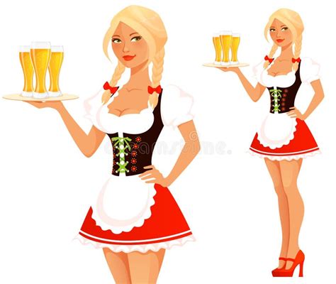 cute cartoon oktoberfest girl stock vector image 59318910