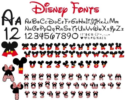100 Disney Fonts Svg Bundle Mickey Font Svg For Cricut Minnie Font