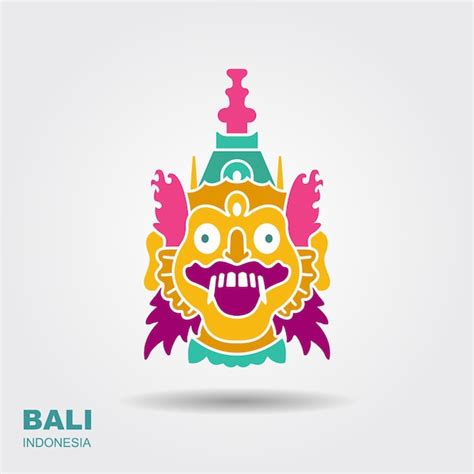 Premium Vector Barong Traditional Ritual Balinese Mask Flat Icon
