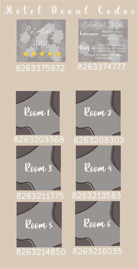 Bloxburg Hotel Decal Codes Bloxburg Decal Codes Hotel Codes