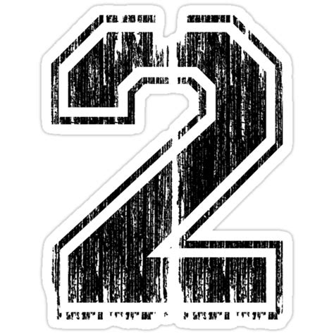 Bold Distressed Sports Number 2 Stickers By Adamcampen Redbubble