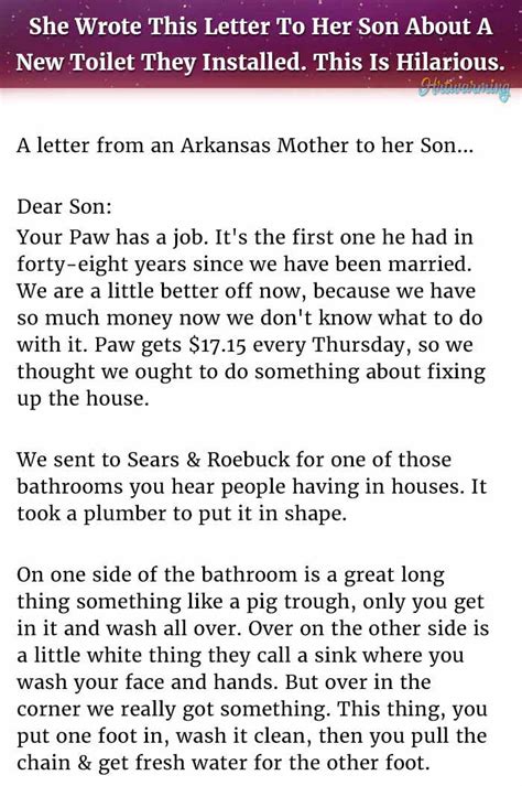 Woman Writes Letter To Son About A New Toilet They Installed This Is Hilarious Heartwarming