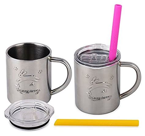 Upgraded Lids Housavvy Rabbit Stainless Steel Kids Cups With Lids And