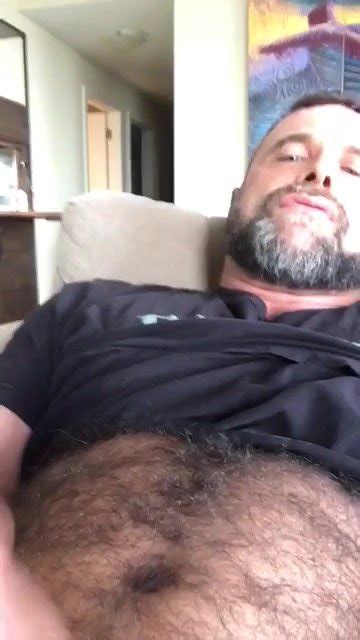 handsome hairy daddy eats his cum