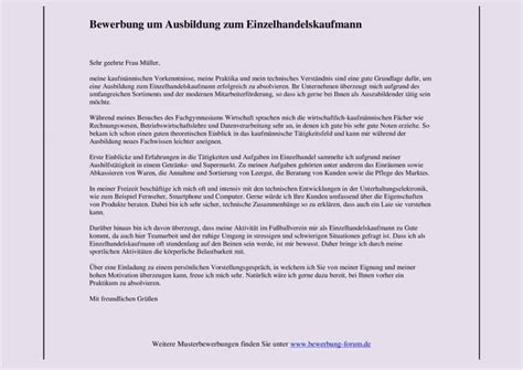A recognized leasing adviser demonstrates to one of that the ropes and. Einzelhandelskaufmann Bewerbung um Ausbildung: Muster und ...
