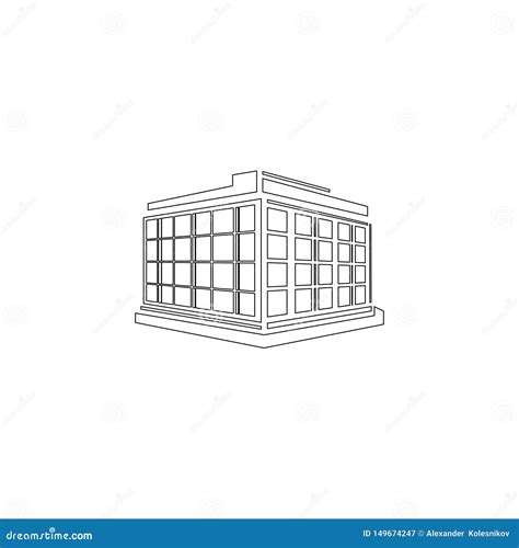 Handlowy Budynek Biurowy P aska Wektorowa Ikona Ilustracja Wektor Ilustracja złożonej z
