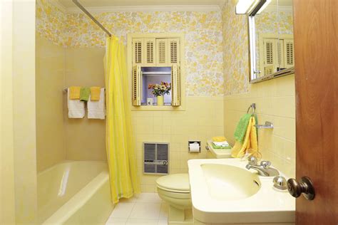 Brown bathroom yellow bathrooms vintage bathrooms trendy bathroom bathroom wall colors bathrooms remodel beautiful bathrooms yellow bathroom tiles yellow baths. 1954 Texas time capsule house - interior design perfection ...
