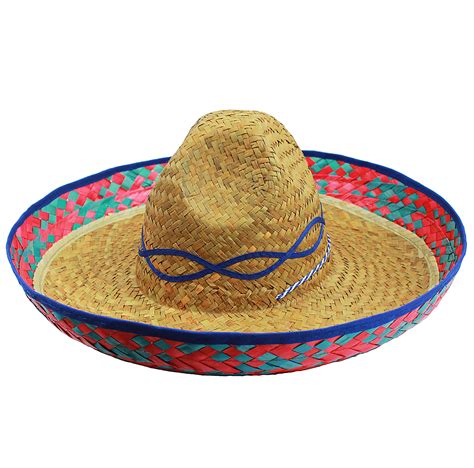 Mexican Sombrero Straw Hat With Blue Design I Love Fancy Dress