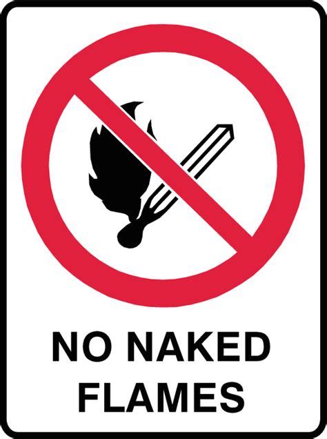 Plastic Tags No Naked Flames Safety Sign