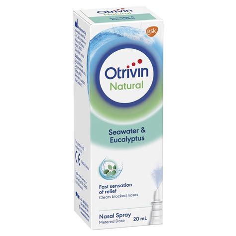 Buy Otrivin Natural Sea Water And Eucalyptus Nasal Spray 20ml Online At Chemist Warehouse®