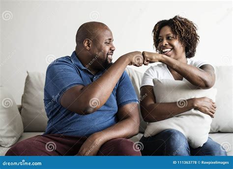 A Cheerful Black Couple Spending Time Together Stock Photo Image Of