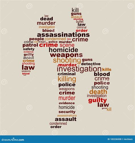 Crime Scene Word Cloud Concept Design Stock Vector Illustration Of