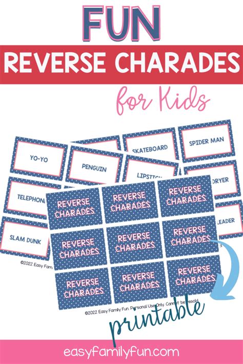 The Best Reverse Charades Ideas Printable Cards