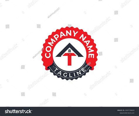 Initial Letter T Home Stamp Badge Stock Vector Royalty Free