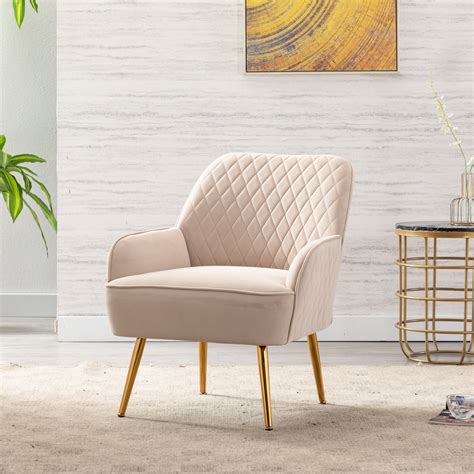 Modern Soft Velvet Material Dark Green Ergonomics Accent Chair Living
