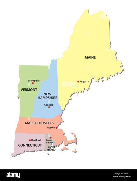 New England States Map Stock Vector Image And Art Alamy