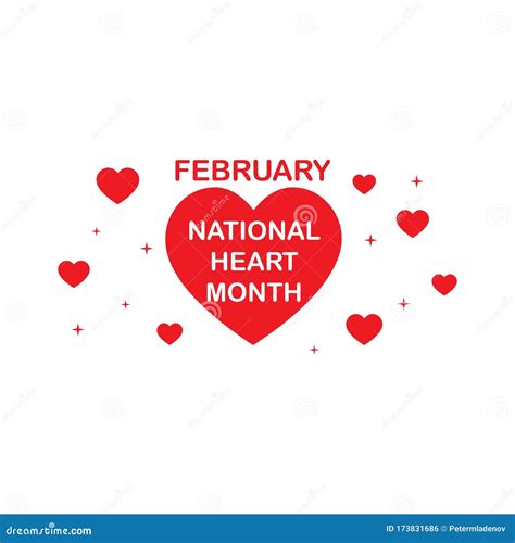 National Heart Month In February Concept Simple Design In Flat Style