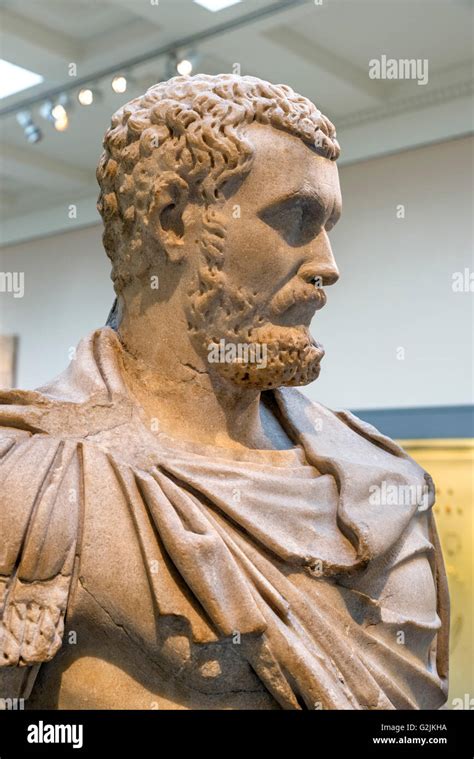 Marble Portrait Statue Of The Emperor Septimius Severus In Military