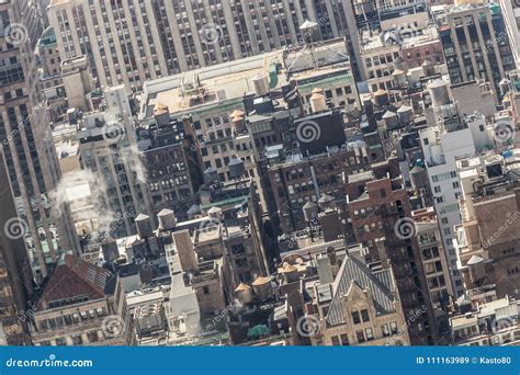 New York City Midtown Manhattan Building Rooftops Usa Stock Image