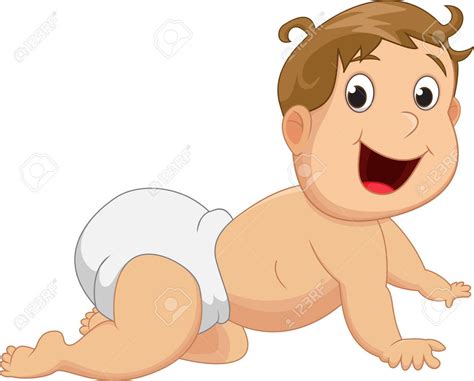 Crawling Cartoon Baby Boy Clipart Picture Royalty Fre