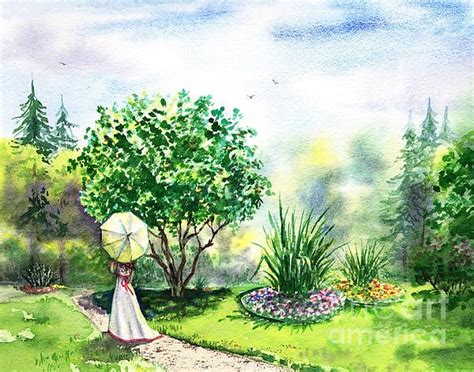 Strolling In The Garden By Irina Sztukowski Royalty Free And Rights