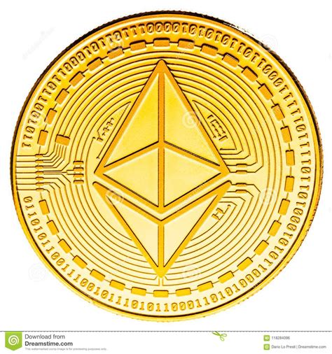 How does a smart contract work? Ethereum coin isolated stock photo. Image of white ...