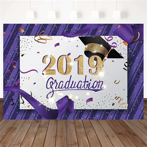 Buy Moca 2019 Graduation Backdrop Golden Graduation Hat Background