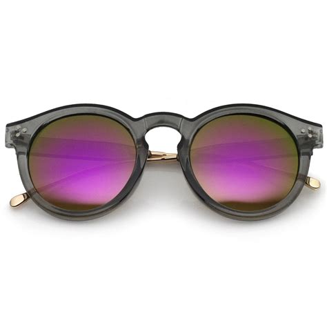 retro p3 round horned rim mirrored lens sunglasses zerouv