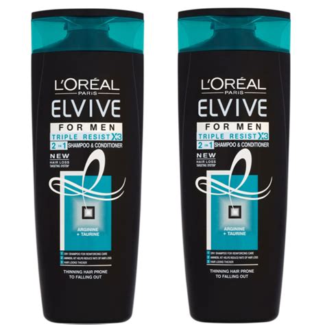 Hair feels smoother, thicker, healthier, and more manageable. L'Oreal Paris Elvive Triple Resist For Men 2 in 1 Shampoo ...