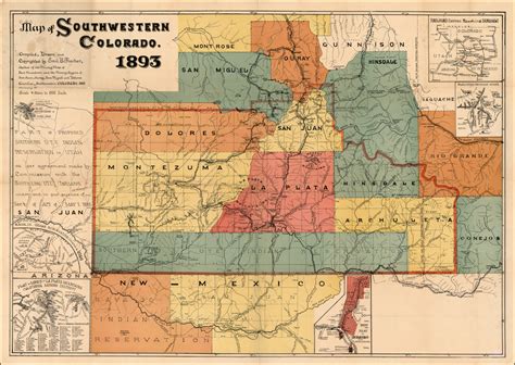 Map Of Southwestern Colorado 1893 Compiled Drawn And Copyrighted By