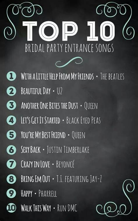 Music Ideas For Wedding Party Entrance Bridal Party