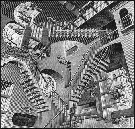 Never Ending Staircase By Mc Escher Escher Art Optical Illusions