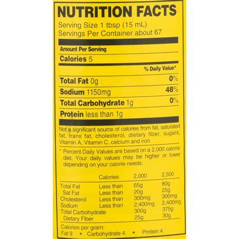Soy Sauce Nutrition Label Juleteagyd
