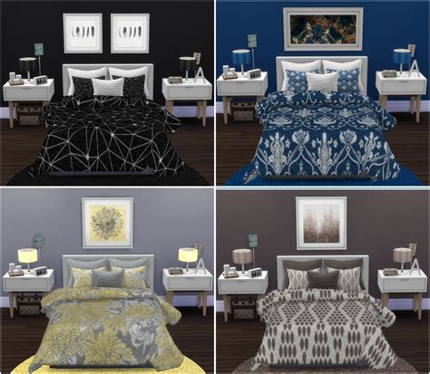 Sims 4 Custom Content Finds Sim Plysplendid Bedding Set No 2 With