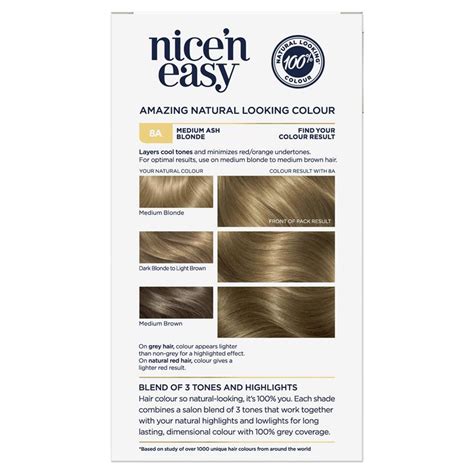 Buy Clairol Nice N Easy 8a Natural Medium Ash Blonde Permanent Hair Colour Online At Chemist