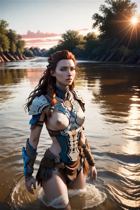 Dopamine Girl Cinematic Movie Still Aloy Horizon Zero Dawn Naked